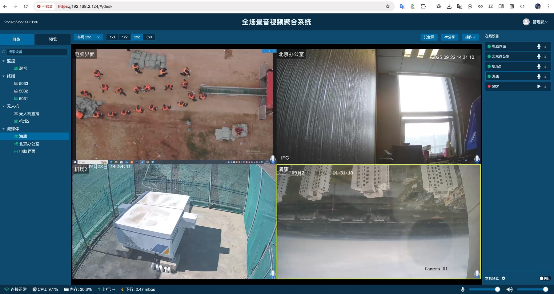 一体化指挥中心系统Web管理与融屏调度界面